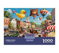 Main Street della piccola città americana Puzzle in Legno Impermeabile DIY Puzzles Da 1000 Pezzi Regali Per Adulti Colorati Giochi Di Impegnativi