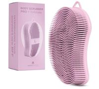 MainBasics Scrubber esfoliante per il corpo in silicone professionale 2 in 1 per la cura del corpo, luffa in silicone ed esfoliante per il corpo (rosa pallido, corpo + esfoliante)