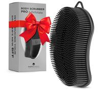 MainBasics Scrubber esfoliante per il corpo in silicone, professionale, 2 in 1, per la cura del corpo, luffa in silicone ed esfoliante per il corpo (nero, corpo + esfoliante)