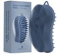 MainBasics Scrubber per il corpo in silicone su entrambi i lati, blu scuro, cuoio capelluto