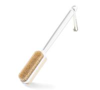 MainBasics Scrubber per la doccia - Spazzola per il corpo da bagno a doppia faccia per la doccia - Spazzola per il corpo con setole morbide e rigide per la pulizia asciutta e bagnata (bianco)