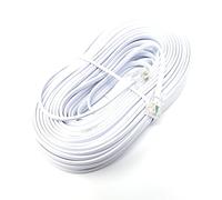 Maincore - Cavo ADSL ad alta velocità bianco piatto per modem, cavo da RJ11 a RJ11 (disponibile in 1 m, 2 m, 3 m, 5 m, 10 m, 15 m, 20 m, 30 m) 20 m white