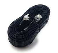 Maincore - Cavo ADSL piatto ad alta velocità per modem, cavo da RJ11 a RJ11 (disponibile in 1 m, 2 m, 3 m, 5 m, 10 m, 15 m, 20 m, 30 m), colore nero 15 m Nero