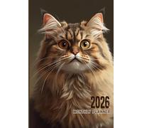 Maine Coon- 2026 Monthly Planner with Lined Notebook: 200 pages/ 6x9
