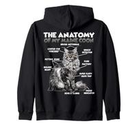 Maine Coon Anatomia T | Abito da Proprietario Coony Felpa con Cappuccio