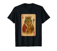 Maine Coon Cat Disco Ace Hearts Cool gioco carta King Queen Maglietta