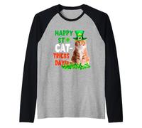 Maine Coon Cat Happy St Catricks Day St Patricks Day Cats Maglia con Maniche Raglan