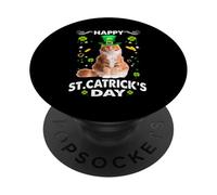 Maine Coon Cat Happy St Catricks Day St Patricks Day Cats PopSockets PopGrip Adesivo