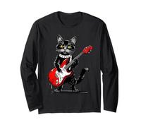 Maine Coon Cat Vintage Che Suona Chitarra Gust gpitten Maglia a Manica