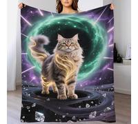 Maine Coon Coperta per divano e letto, coperta decorativa 3D, super morbida e calda per tutte le stagioni, adatta per divano, camera da letto, soggiorno, regali, 127 x 152 cm