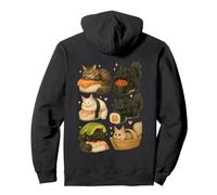 Maine Coon Gatti come Sushi in Kawaii Cucina Giapponese Arte Grafica Felpa con Cappuccio