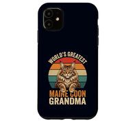 Maine Coon Grandma La più grande amante dei gatti retrò del mondo Custodia per iPhone 11