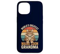 Maine Coon Grandma La più grande amante dei gatti retrò del mondo Custodia per iPhone 15
