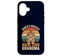 Maine Coon Grandma La più grande amante dei gatti retrò del mondo Custodia per iPhone 16