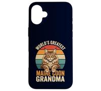 Maine Coon Grandma La più grande amante dei gatti retrò del mondo Custodia per iPhone 16 Plus