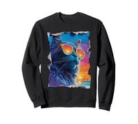 Maine Coon in Occhiali da Sole Sunset Beach Tropical Summer Vibes Felpa