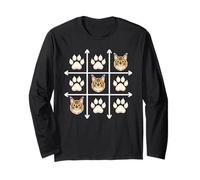 Maine Coon Paws Grid Game American Longhair Maglia a Manica