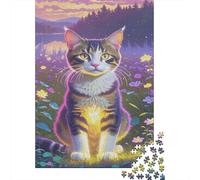 Maine Coon Puzzle 1000 Pezzi Maine Coon Is on The Lakeside Grassland, Per Bambini E Adulti Puzzle Difficile Sfida Classici Idea Regalo 1000pcs (75x50cm)