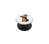 Maine Coon - Tromba natalizia con gatto PopSockets PopGrip Adesivo