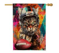 Maine Coons - Bandiera per casa dei gatti, 71 x 101 cm, double face, decorativa per esterni, per esterni, football americano, rugby, sport, gattino, cortile, casa, tela, motivo divertente per animali