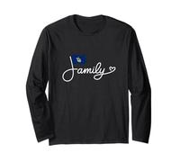 Maine Family - Bandiera Mainer Heritage Word Art Maglia a Manica