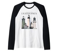 Maine Lighthouses Portland Vacation Tees, Top & Accessori Maglia con Maniche Raglan
