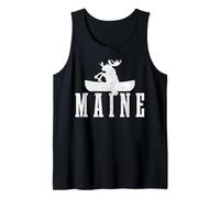 Maine Moose Canoa Kayak Canoa Divertente Maine Canotta