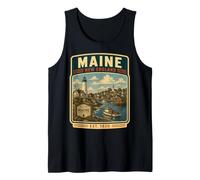 Maine State Vintage New England Maine Vacanza Canotta