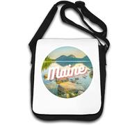 Maine Stati Uniti d'America Mountain River Photo Borsa a tracolla bianca