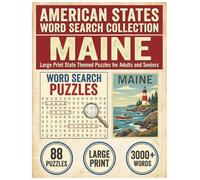 Maine Word Search Puzzle Book: Large Print State Themed Puzzles for Adults and Seniors: Explore Local Cities, History, Facts and Public Art & Statues with Alphabetical Word Lists