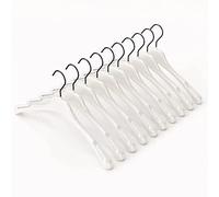 Mainetti Appendini per Abiti Bretellati, Maglieria, Grucce in Plastica, Sottili, Salvaspazio, con Notches, per Lingerie, Costumi da Bagno, Set di 10 pezzi, Bianco Lucido con Gancio Nero, 41cm