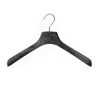 Mainetti Appendini per Capispalla, Cappotti, Giacche, Abiti Pesanti Uomo Donna, Grucce in Plastica, Robuste, con Effetto Venature Legno, Made in Italy, Set di 10 Pezzi (Nero con gancio zincato, 43 cm)