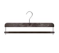 Mainetti Appendini per Pantaloni Uomo Donna, Grucce in Plastica, Salvaspazio, con Barra in Velluto Antiscivolo, Effetto Venature Legno, Made in Italy, Set di 10 Pezzi, Marrone, Gancio Zincato, 38cm