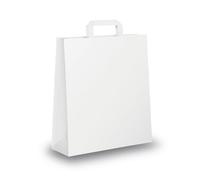Mainetti Bags - 031342 - Shopper - maniglia piattina - 26 x 11 x 35 cm - carta kraft - bianco - Mainetti Bags - conf. 25 pezzi - 51345 - Conf. da 1 Pz. - 031342