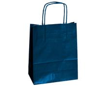 Mainetti Bags - 037368 - Shopper Twisted - maniglie cordino - 26 x 11 x 34,5 cm - carta kraft - blu - Mainetti Bags - conf. 25 pezzi - 62752 - Conf. da 1 Pz. - 037368