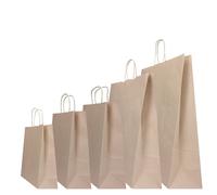 Mainetti Bags - 074363 - Shopper Twisted - maniglie cordino - 22 x 10 x 29 cm - carta kraft - sabbia - Mainetti Bags - conf. 25 pezzi - 77531 - Conf. da 1 Pz. - 074363