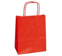 Mainetti Bags - 078330 - Shopper Twisted - maniglie cordino - 14 x 9 x 20 cm - carta kraft - rosso - Mainetti Bags - conf. 25 pezzi - 82241 - Conf. da 1 Pz. - 078330