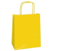 Mainetti Bags - 079801 - Shopper Twisted - maniglie cordino - 14 x 9 x 20 cm - carta kraft - giallo - Mainetti Bags - conf. 25 pezzi - 82239 - Conf. da 1 Pz. - 079801