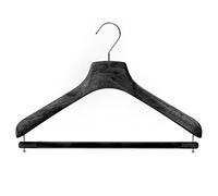 Mainetti Grucce Appendini per Cappotti, Abiti, Giacche NSAR linea Sartoriale, con Stecca, 10 pezzi (Nero con gancio zincato, 43 cm)