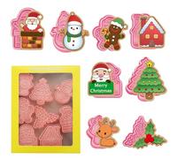 Mainiusi Formine Biscotti Natale 8 Pezzi, Formine Biscotti Stampi Biscotti Natale, Formine per Biscotti Natalizi, 3D Stampini per Biscotti Omino Pan di Zenzero, Alce, Pupazzo di Neve, Babbo Natale