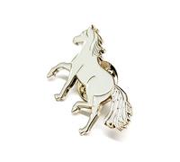 Mainly Metal Metallo Spilla di Smalto Grigio Pony Equitazione equestre