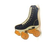 Mainly Metal Spilla in argento smaltato con pattinaggio a rotelle