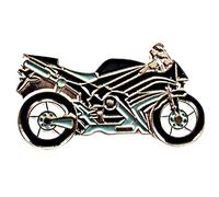 Mainly Metal Spilla in metallo smaltato argentato, per sport e moto da strada