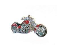 Mainly Metal Spilla in metallo smaltato color argento a forma di moto chopper personalizzata