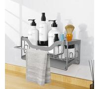 MainPi Porta Spugne Cucina Lavello,Organizzatore Lavello Cucina con Porta Asciugamano,Organizer Cucina Salvaspazio con Vassoio Gocciolamento,Organizer Lavello per Spazzole,Stracci e Spugne (Grigio)