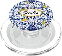 Maiolica blu italiana limone Sicilia arte PopSockets PopGrip per MagSafe