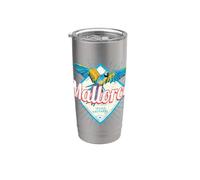 Maiorca Isole Baleari Pappagallo retrò Souvenir vintage Bicchiere termico in acciaio inox doppia parete