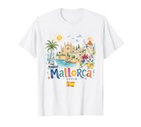 Maiorca Spagna Cattedrale costiera Mulino a Vento Souvenir da Viaggio Maglietta