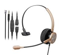 MAIRDI Cuffia telefonica con connettore RJ9 e jack da 3,5 mm, per ufficio, telefono fisso, cellulare, PC, laptop, call center, con microfono, funziona per Cisco 7941 7965 6941 7861 8961