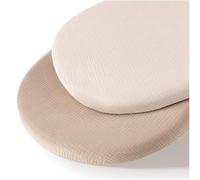 MairMore Lenzuola in mussola per culla per bambini, in morbido cotone traspirante, per materassi ovali, rettangolari, a clessidra, confezione da 2 (avorio e cenere)